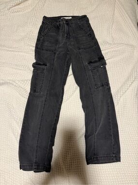 Altar'd State Black Straight Leg Cargo Jeans